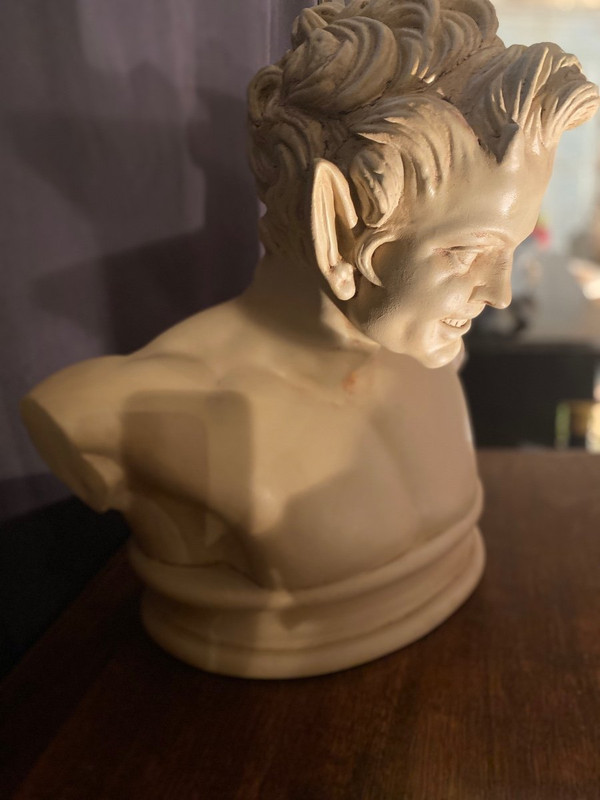 Buste Faune De Vienne 19e Plâtre cachet du Louvre