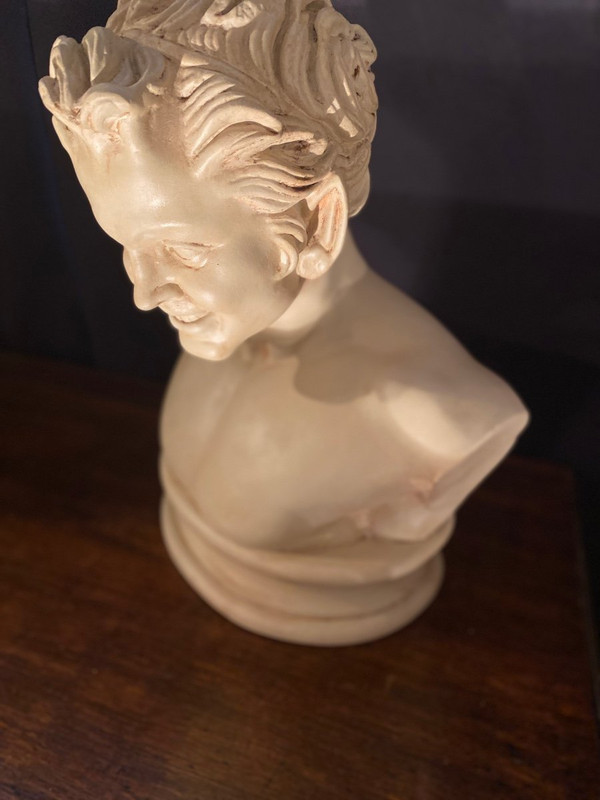 Buste Faune De Vienne 19e Plâtre cachet du Louvre