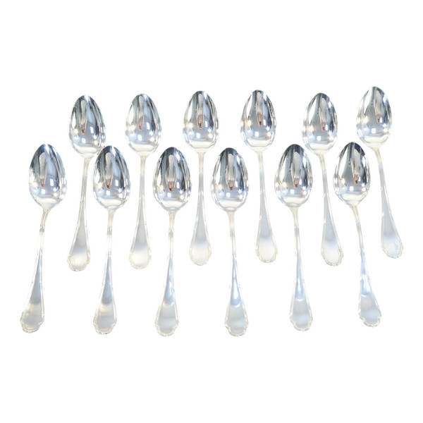 ERCUIS 12 large silver-plated spoons, TRIANON model