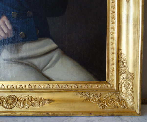 Edouard Pingret, Schüler Von David - Großes Männerporträt aus dem Kaiserreich 1813 - 103cm X 121cm