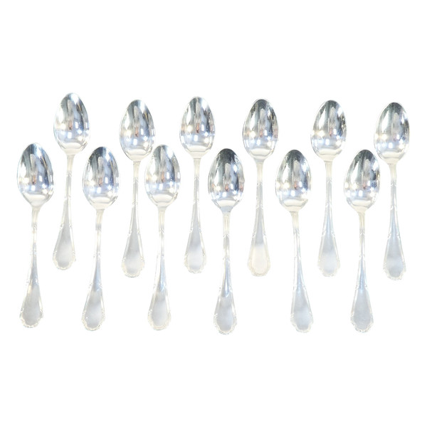 ERCUIS 12 teaspoons in silver metal, TRIANON model