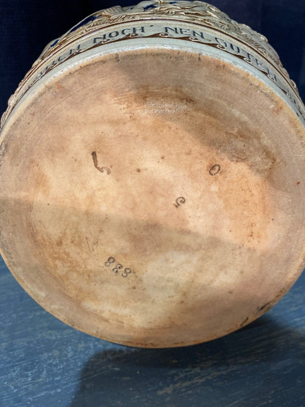 Vaso da vino di Colonia in ceramica tedesca smaltata della fine del XIX secolo