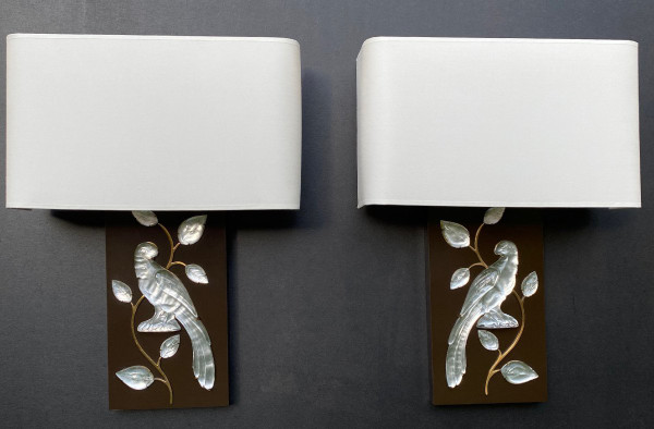 Pair of Parrot Sconces From Maison Baguès