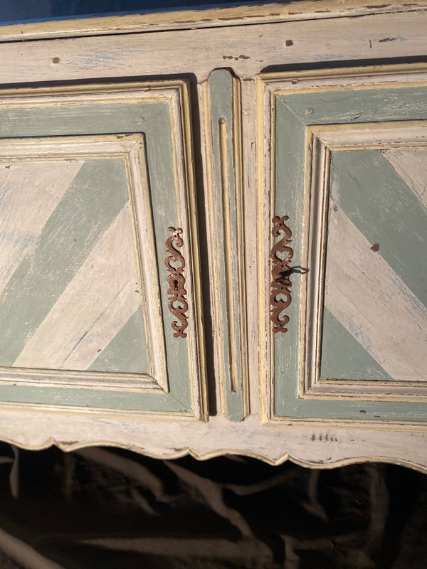 Dressoir En Chêne Polychrome Louis XV Régional 18e Siècle