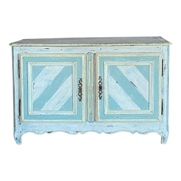 Dressoir En Chêne Polychrome Louis XV Régional 18e Siècle