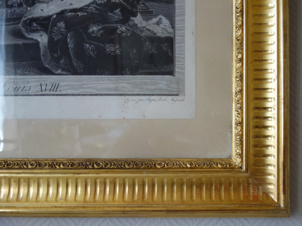 Grde Gravure Royaliste : Louis XVIII Roi De France En 1814 d'Après Gérard, 85,5 X 105 Cm