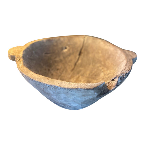 Antique Container Bowl In Grisaille Walnut 18th