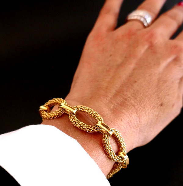 Bracelet En Or Jaune 18 Carats, Gay Frères.