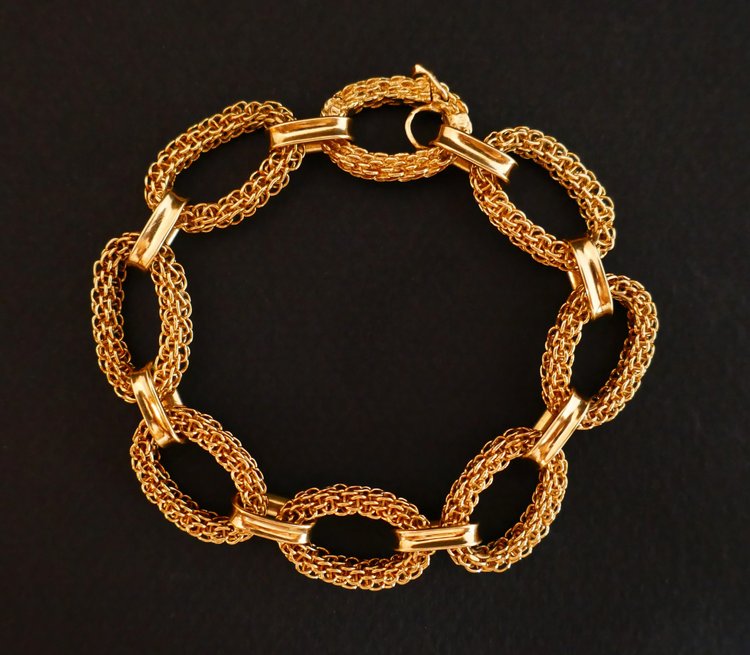 Bracelet En Or Jaune 18 Carats, Gay Frères.