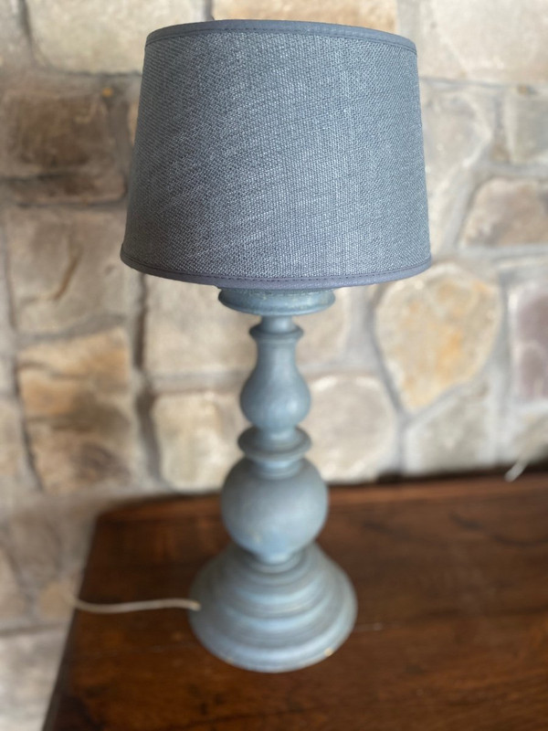 Lampe Patinée Très Joli Modèle,  Bleutée 19e Siècle