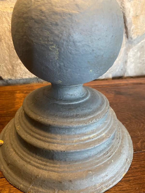 Lampe Patinée Très Joli Modèle,  Bleutée 19e Siècle