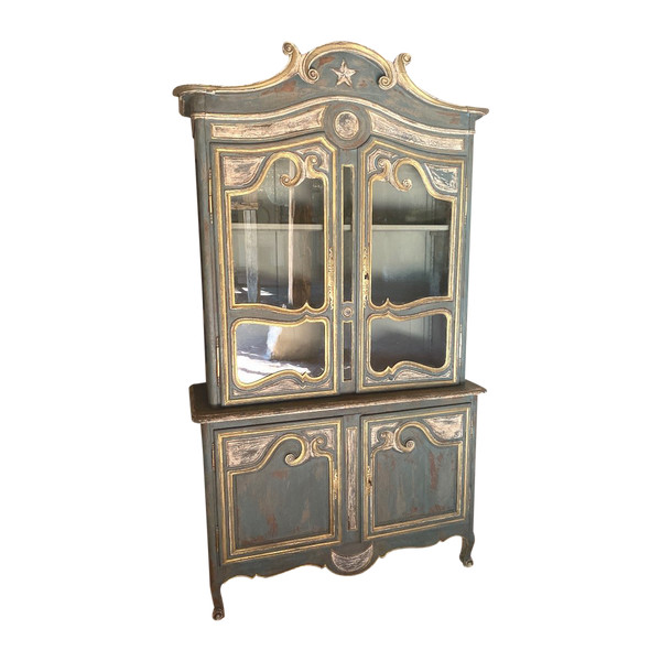Buffet 2 Corps Vitré Cauchois Fin 18e Siècle Patine