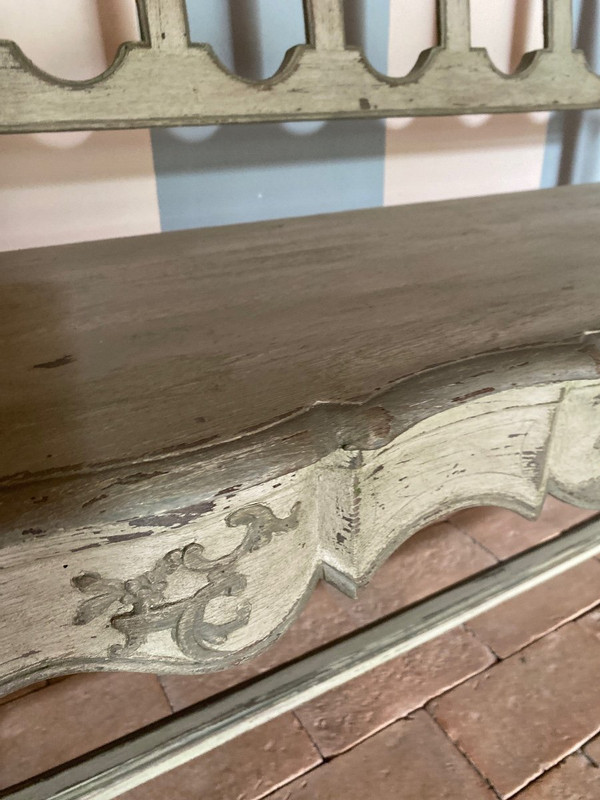 Liège Carved Bench 18th Century Polychrome