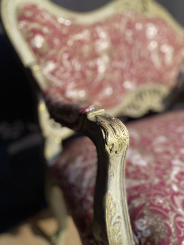 Louis XV Sofa 19th Century Patina With New Tapestries
