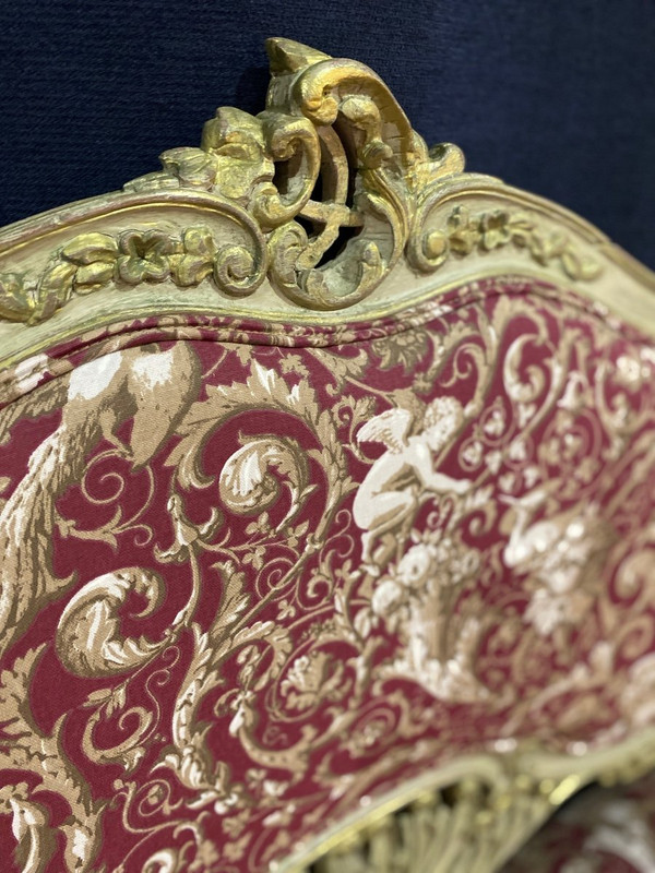 Louis XV Sofa 19th Century Patina With New Tapestries