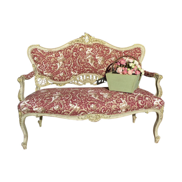 Canapé Louis XV 19e Siècle Patine Avec Nouvelles Tapisseries