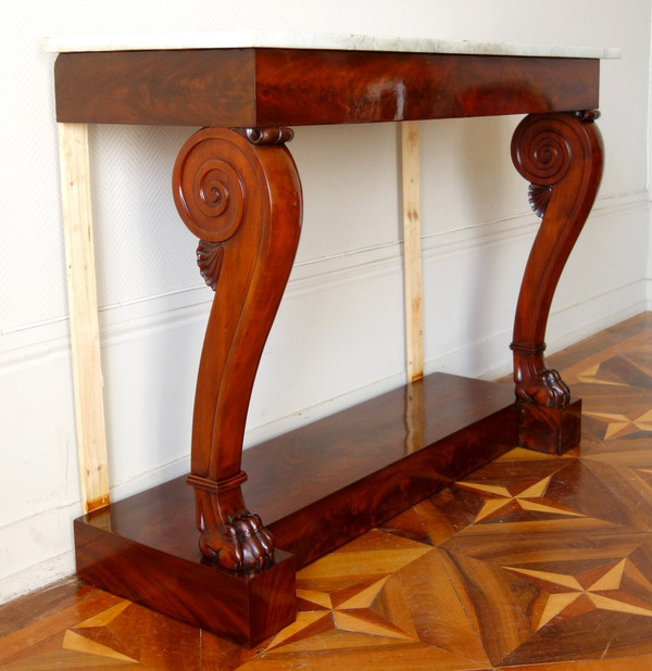 Empire Applique Console à Pieds Griffes In Mahagoni Attributed to Louis Alexandre Bellangé