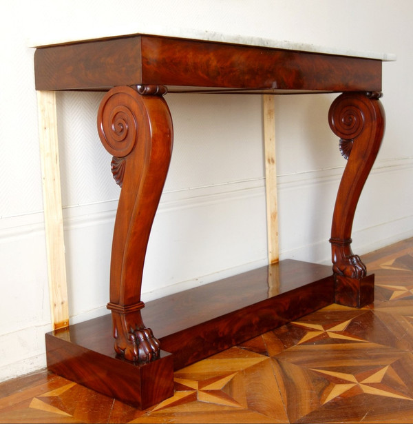 Empire Applique Console à Pieds Griffes In Mahagoni Attributed to Louis Alexandre Bellangé
