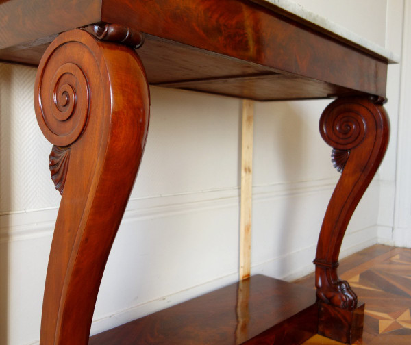 Empire Applique Console à Pieds Griffes In Mahagoni Attributed to Louis Alexandre Bellangé