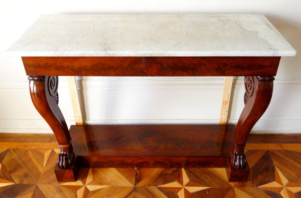 Empire Applique Console à Pieds Griffes In Mahagoni Attributed to Louis Alexandre Bellangé