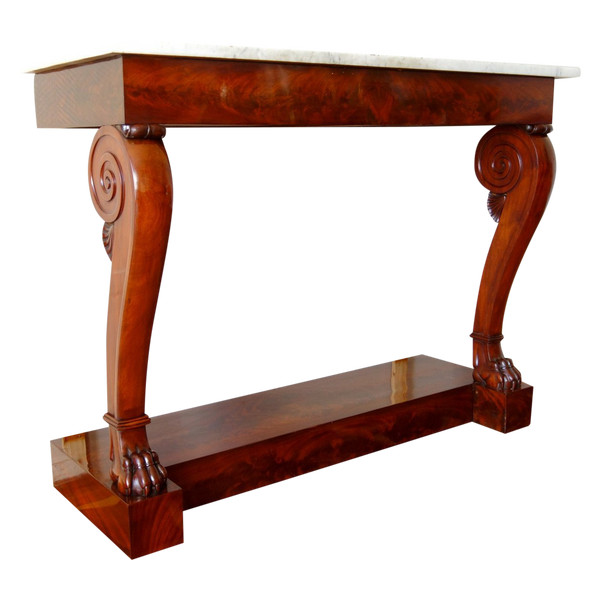 Empire Applique Console à Pieds Griffes In Mahagoni Attributed to Louis Alexandre Bellangé