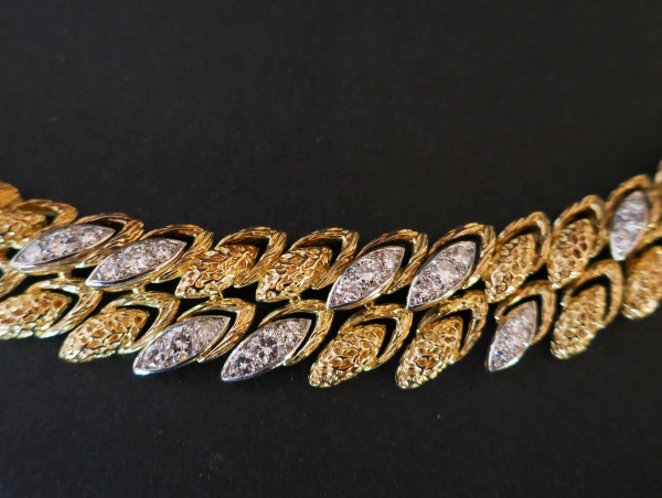 André VASSORT , Important Collier Diamants, Or Jaune Et Platine, Vers 1970.