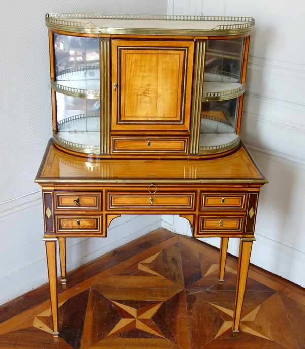 Louis XVI period Dame Dit Bonheur Du Jour desk, Lemonwood and Amaranth