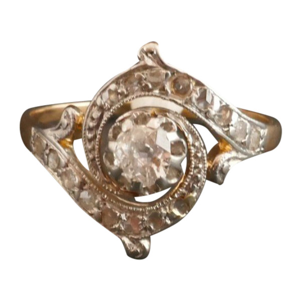 Bague  Art Nouveau Diamants.