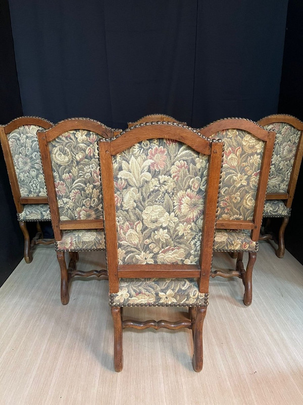 Ensemble De 6 Chaises Louis XIV Os De Moutons Datant Du  19 E Siècle ( prix spécial sur demande )