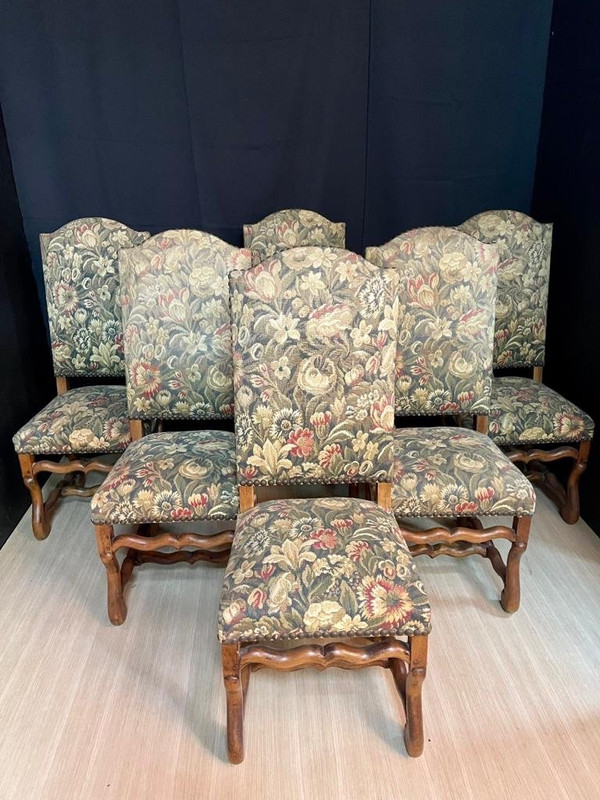 Ensemble De 6 Chaises Louis XIV Os De Moutons Datant Du  19 E Siècle ( prix spécial sur demande )