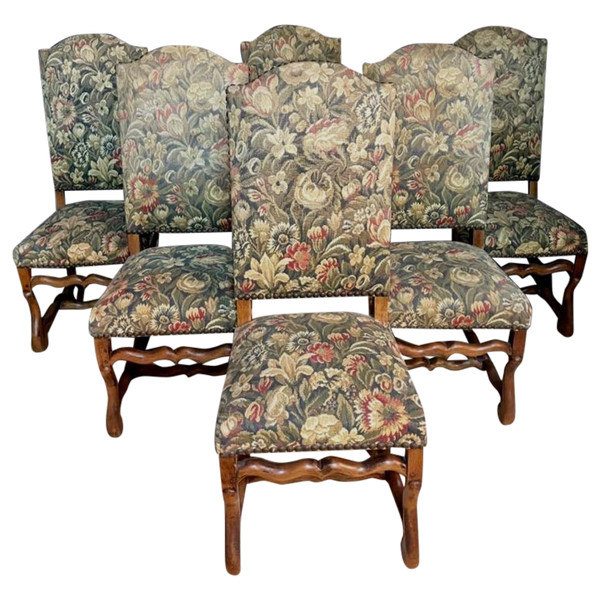Ensemble De 6 Chaises Louis XIV Os De Moutons Datant Du  19 E Siècle ( prix spécial sur demande )
