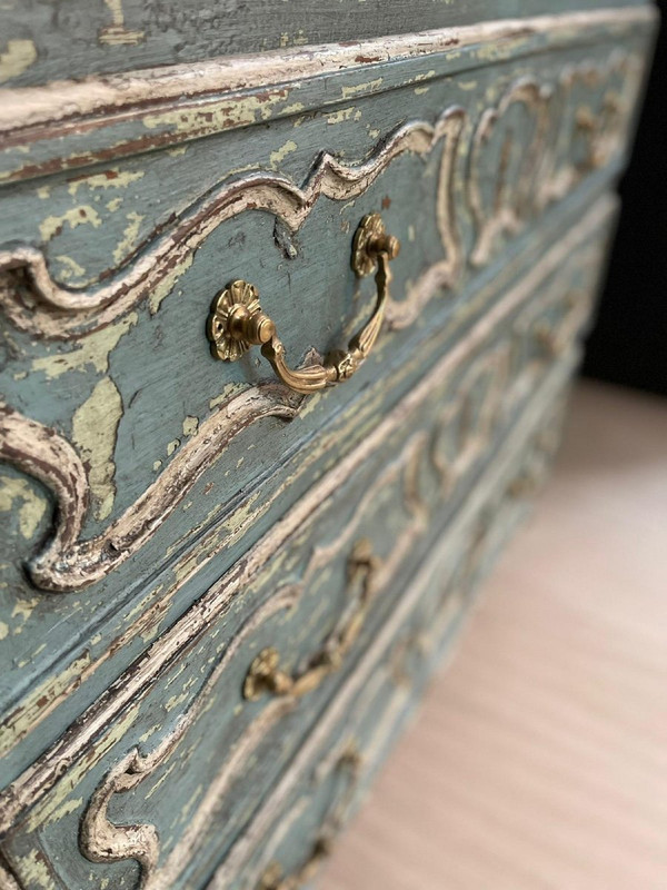 Commode Louis XV Patinée Datant 19e Siècle 3 Tiroirs