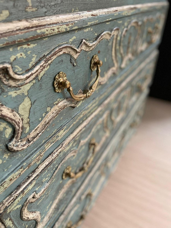 Commode Louis XV Patinée Datant 19e Siècle 3 Tiroirs