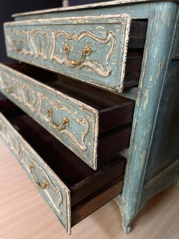 Commode Louis XV Patinée Datant 19e Siècle 3 Tiroirs