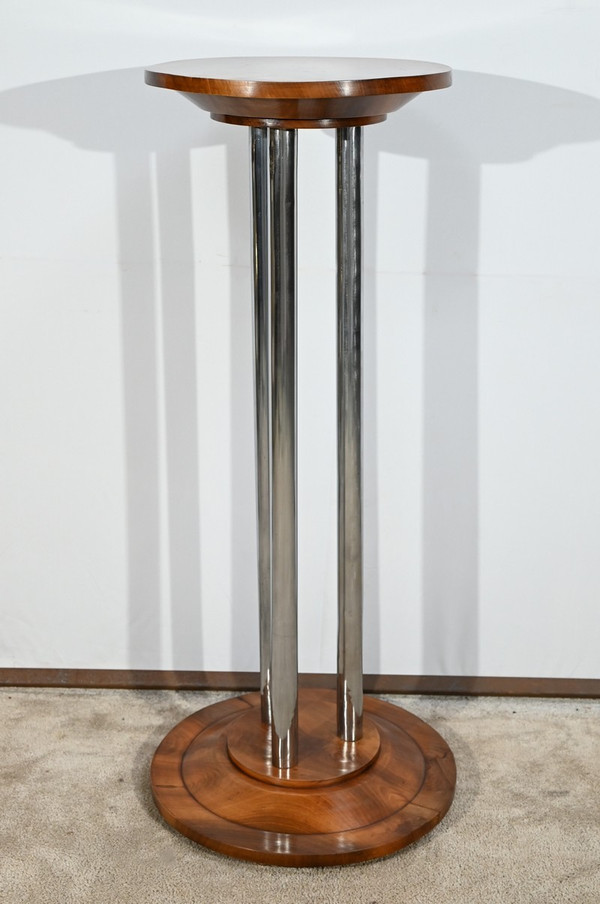 Bolster in Walnut and Chromed Metal, Art Deco – 1930