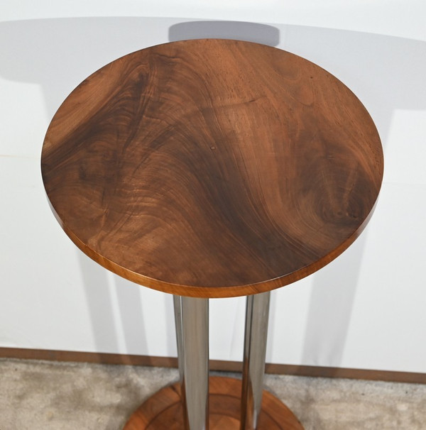 Bolster in Walnut and Chromed Metal, Art Deco – 1930