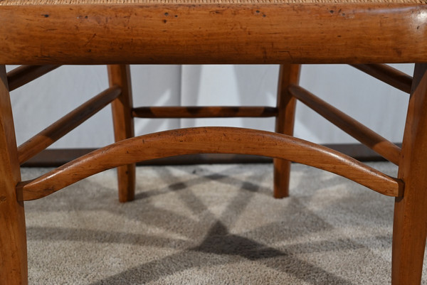Paire de Fauteuils de Propriété en Merisier Massif, époque Restauration – 1ère Partie XIXe