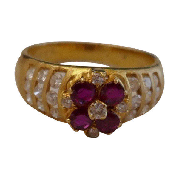 Bague Rubis Et Diamants.