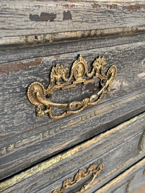 Commode Louis XVI D’époque 18e Siècle Patinée 3 Tiroirs
