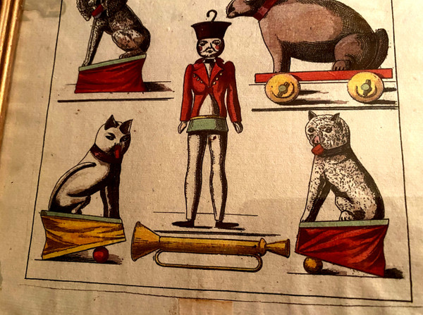 18th century colored catalog paper from toy dealer automata to draw