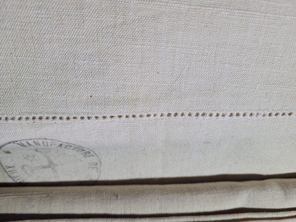 Coppia di lenzuola in lino o miste, fine '800 o inizio '900