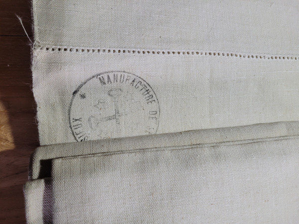 Coppia di lenzuola in lino o miste, fine '800 o inizio '900