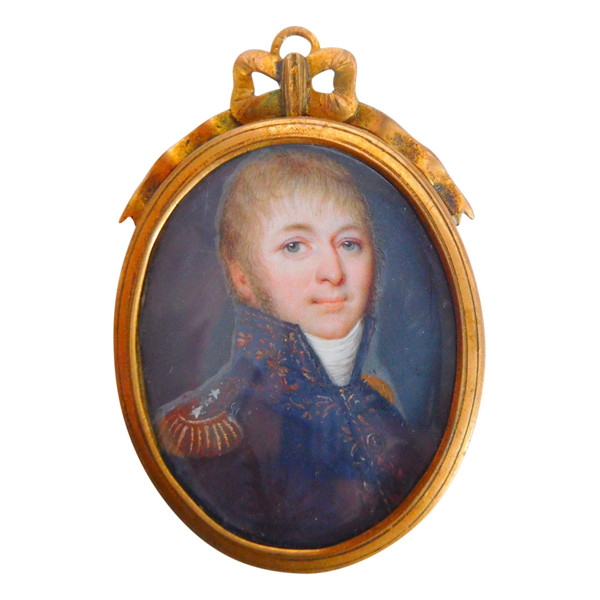 Miniature Portrait On Ivory: General Of The Empire, Early 19th Century