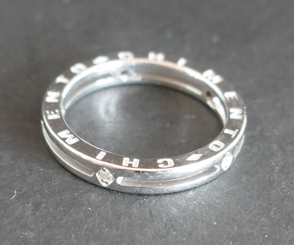 Alliance Signée Chimento Diamants, Or Blanc 18 Carats.