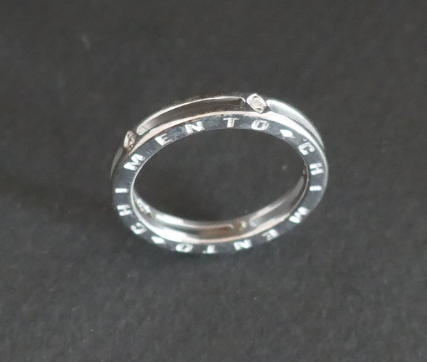 Alliance Signée Chimento Diamants, Or Blanc 18 Carats.
