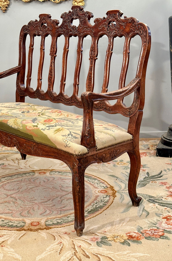 Panca in legno modellato e intagliato del periodo Regency, 1720 circa