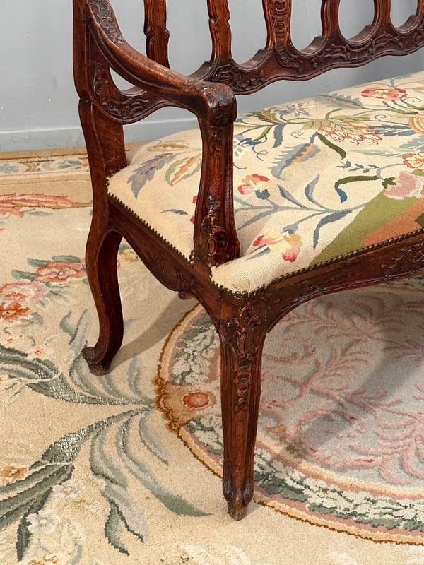 Panca in legno modellato e intagliato del periodo Regency, 1720 circa
