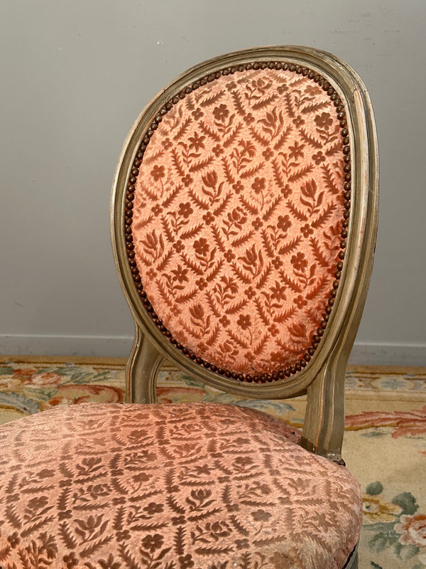Dupain Adrien-Pierre, Pair Of Lacquered Wood Chairs From Louis XVI Period Circa 1780