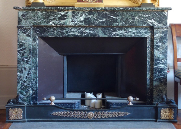 Antique Bronze Empire Mantelpiece With Lions - early 19th century
