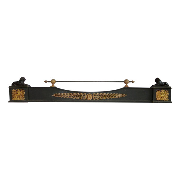 Antique Bronze Empire Mantelpiece With Lions - early 19th century